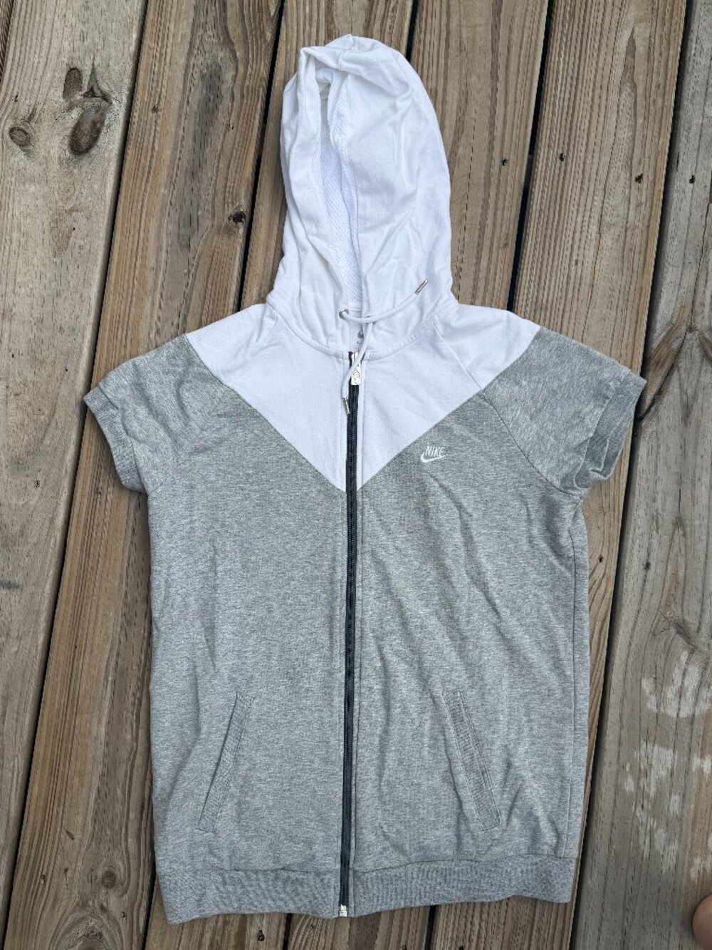 Nike Colorblock Zip Hoodie Vest Y2K Athleisure Sporty Casual Medium 3930